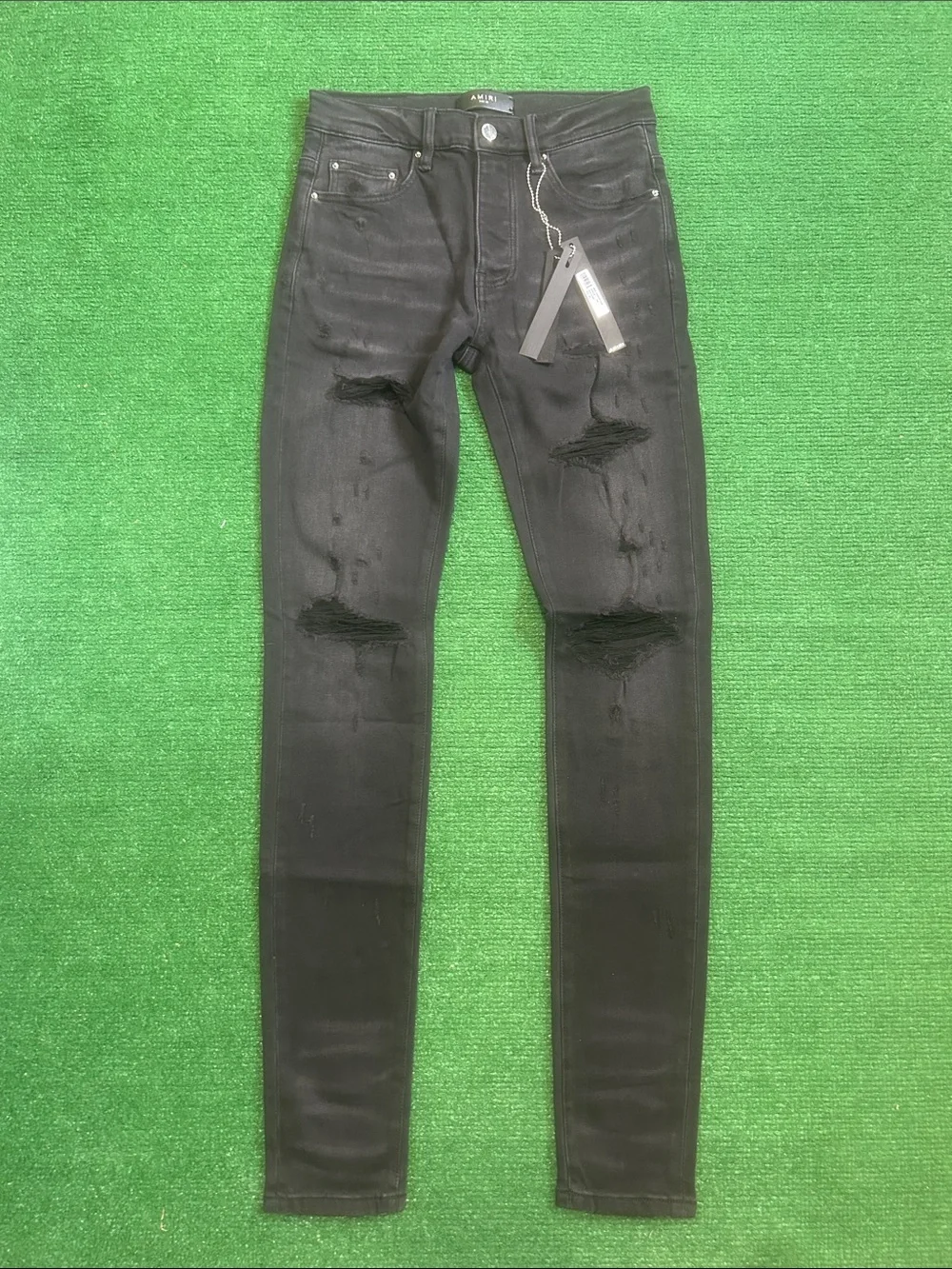 Used Mike Amiri Aged Black Thrasher Jeans Size 29
